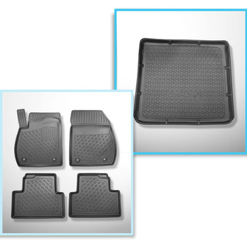 Sada rohož do zavazadlového prostoru a autokoberečky TPE PREMIUM na míru do: Opel Zafira C MPV (01.2012-07.2019) - 5/7 míst; třetí řada snížená