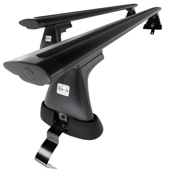 Základní nosič na střechu auta pro Fiat Grande Punto Hatchback (2005-2010) - příčný nosič - černé střešní příčníky - bez montážních prvků - Hliník