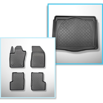Sada rohož do zavazadlového prostoru a autokoberečky TPE na míru do: Jeep Renegade SUV (09.2014-06.2018) - spodní zavazadlový prostor (bez multifunkční podlahy); ne pro verzi 4ex Plug-in Hybrid