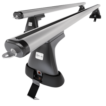 Základní nosič na střechu auta pro Ford Mondeo mk IV Kombi (2007-2014) - příčný nosič - stříbrné střešní příčníky - bez montážních prvků - Hliník