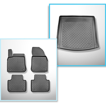 Sada rohož do zavazadlového prostoru a autokoberečky TPE na míru do: Volkswagen Touareg III SUV (07.2018-2023) - také pro modely s upevňujícími kolejnicemi