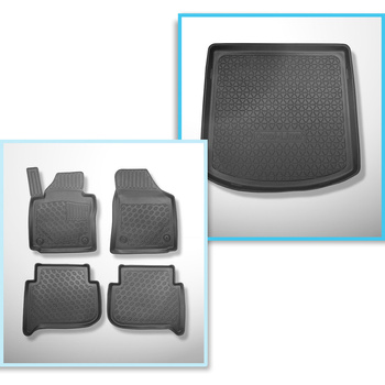 Sada rohož do zavazadlového prostoru a autokoberečky TPE PREMIUM na míru do: Volkswagen Touran I 1T MPV (03.2003-08.2015) - 5 míst; bez třetí řady