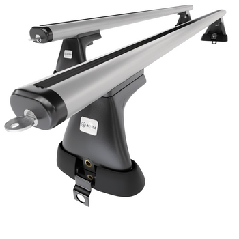 Základní nosič na střechu auta pro Mercedes-Benz Třída S W220 Sedan (1999-2005) - příčný nosič - stříbrné střešní příčníky - bez montážních prvků - Hliník