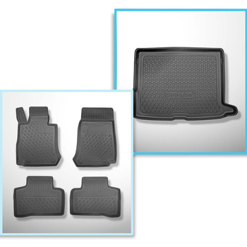 Sada rohož do zavazadlového prostoru a autokoberečky TPE PREMIUM na míru do: Mercedes-Benz GLC X253 SUV (09.2015-06.2022) - ne pro verzi Plug-in Hybrid