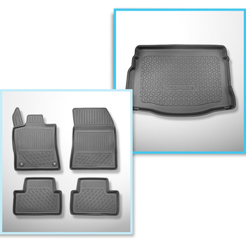 Sada rohož do zavazadlového prostoru a autokoberečky TPE PREMIUM na míru do: DS 4 E-Tense Plug-in Hybrid Hatchback (11.2021-....) - rovněž pro E-Tense Plug-in Hybrid; ne pro elektrickou verzi