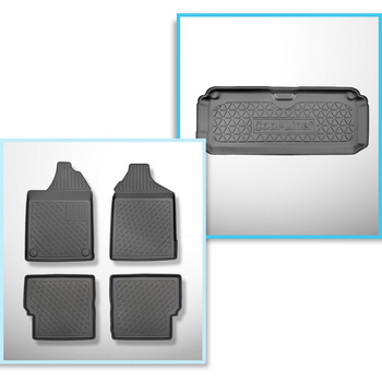 Sada rohož do zavazadlového prostoru a autokoberečky TPE PREMIUM na míru do: Aixam Miniauto Cross Hatchback (2010-2016) - čtyři místa