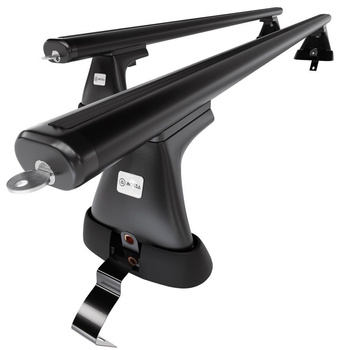 Základní nosič na střechu auta pro Fiat Grande Punto Hatchback (2005-2010) - příčný nosič - černé střešní příčníky - bez montážních prvků - Hliník