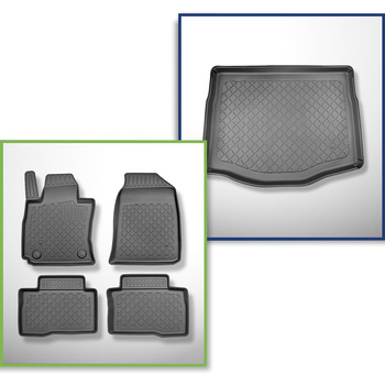Sada rohož do zavazadlového prostoru a autokoberečky TPE na míru do: Ssangyong Tivoli Grand SUV (06.2021-....) - horní zavazadlový prostor; pohyblivá podlaha v nejvyšší poloze