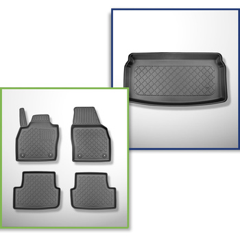 Sada rohož do zavazadlového prostoru a autokoberečky TPE na míru do: Audi A1 GB Sportback (07.2018-2024) - spodní zavazadlový prostor; pohyblivá podlaha v nejnižší poloze