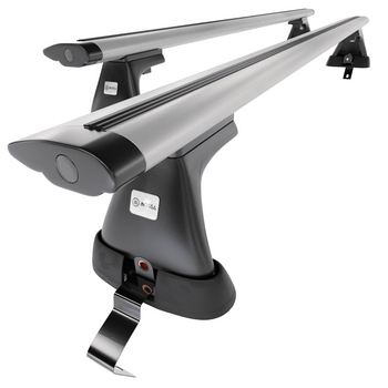 Základní nosič na střechu auta pro Renault Clio mk IV Hatchback (2013-2019) - příčný nosič - stříbrné střešní příčníky - bez montážních prvků - Hliník