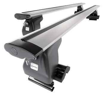 Základní nosič na střechu auta pro Kia Sportage mk II SUV (2004-2009) - příčný nosič - stříbrné střešní příčníky - bez montážních prvků - Hliník