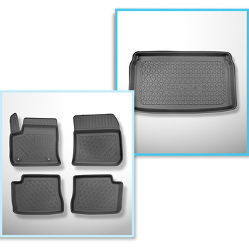 Sada rohož do zavazadlového prostoru a autokoberečky TPE PREMIUM na míru do: Opel Mokka-e SUV (02.2021-....) - horní zavazadlový prostor; pohyblivá podlaha v nejvyšší poloze