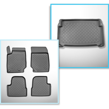 Sada rohož do zavazadlového prostoru a autokoberečky TPE na míru do: Opel Mokka B SUV (02.2021-....) - spodní zavazadlový prostor; pod / bez pohyblivé podlahy zavazadlového prostoru; ne pro elektrickou a hybridní verzi