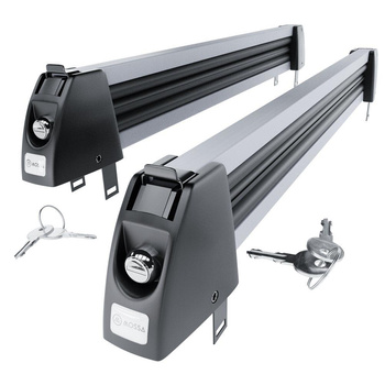 Držák lyží na střešní nosič - Ski rack M-7703s - stříbro - až 3 páry lyží nebo 2 snowboardy