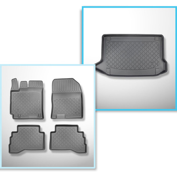 Sada rohož do zavazadlového prostoru a autokoberečky TPE na míru do: Hyundai Kona Hybrid SUV (09.2019-03.2023) - ne pro elektrickou verzi