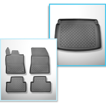 Sada rohož do zavazadlového prostoru a autokoberečky TPE na míru do: Opel Astra L (VI) Hatchback (01.2022-....) - spodní zavazadlový prostor; modely bez pohyblivé podlahy zavazadlového prostoru; ne pro verzi Plug-in Hybrid; ne pro elektrickou verzi