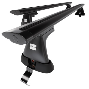 Základní nosič na střechu auta pro Skoda Superb mk II Liftback (2008-2015) - příčný nosič - černé střešní příčníky - bez montážních prvků - Hliník