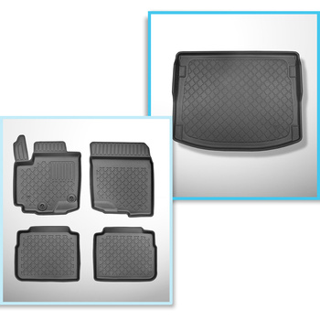 Sada rohož do zavazadlového prostoru a autokoberečky TPE na míru do: Suzuki SX4 S-Cross Hybrid Crossover (02.2020-10.2021) - na všechny úrovně pohyblivé podlahy zavazadlového prostoru