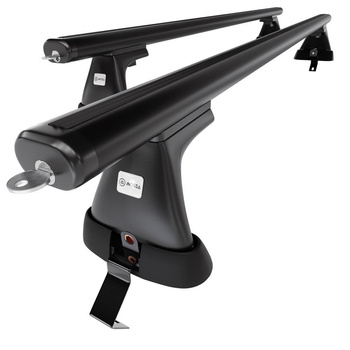 Základní nosič na střechu auta pro Audi A6 C8 Limuzína (2019-....) - příčný nosič - černé střešní příčníky - bez montážních prvků - Hliník