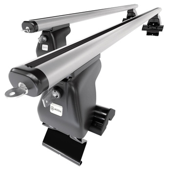 Základní nosič na střechu auta pro Nissan Almera mk II Sedan (2000-2006) - příčný nosič - stříbrné střešní příčníky - bez montážních prvků - Hliník