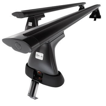 Základní nosič na střechu auta pro Alfa Romeo 166 Sedan (2004-2007) - příčný nosič - černé střešní příčníky - bez montážních prvků - Hliník