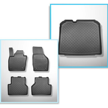 Sada rohož do zavazadlového prostoru a autokoberečky TPE na míru do: Audi Q3 SUV (08.2011-06.2018) - spodní zavazadlový prostor; bez dojezdového kola; také pro verzi Quattro