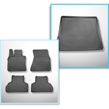 Sada rohož do zavazadlového prostoru a autokoberečky TPE PREMIUM na míru do: BMW X5 F15 SAV (10.2013-10.2018) - 5 nebo 7 míst; bez třetí řady