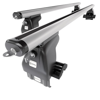 Základní nosič na střechu auta pro Ford Focus mk I Sedan (1998-2004) - příčný nosič - stříbrné střešní příčníky - bez montážních prvků - Hliník