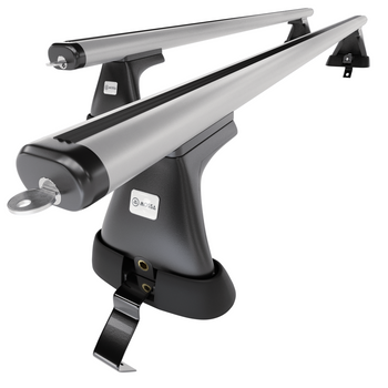 Základní nosič na střechu auta pro Skoda Octavia mk II Liftback (2009-2012) - příčný nosič - stříbrné střešní příčníky - bez montážních prvků - Hliník