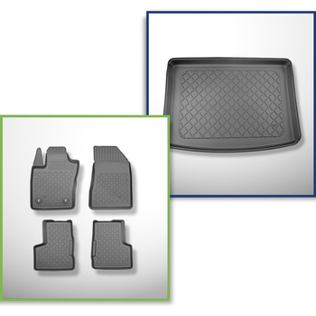 Sada rohož do zavazadlového prostoru a autokoberečky TPE na míru do: Jeep Renegade 4xe Plug-in Hybrid SUV (06.2020-....) - horní zavazadlový prostor; pohyblivá podlaha v nejvyšší poloze