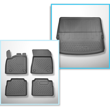 Sada rohož do zavazadlového prostoru a autokoberečky TPE PREMIUM na míru do: Nissan X-Trail IV (T33) e-Power SUV (09.2022-....) - 7 míst; bez třetí řady