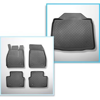 Sada rohož do zavazadlového prostoru a autokoberečky TPE na míru do: Opel Insignia A Liftback (2008-05.2017) - spodní zavazadlový prostor: s dojezdovým rezervním kolem nebo opravárenskou sadou
