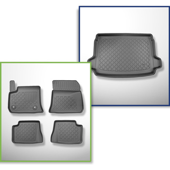 Sada rohož do zavazadlového prostoru a autokoberečky TPE na míru do: Fiat 600e Hatchback (09.2023-....) - horní zavazadlový prostor; pohyblivá podlaha v nejvyšší poloze
