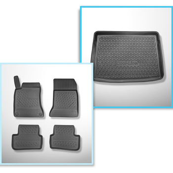 Sada rohož do zavazadlového prostoru a autokoberečky TPE PREMIUM na míru do: Mercedes-Benz Třída B W246, W247 Sports Tourer (10.2011-12.2018) - horní zavazadlový prostor; s dvojitou podlahou zavazadlového prostoru (s EASY VARIO PLUS SYSTÉMEM (plochý nákla