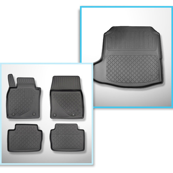 Sada rohož do zavazadlového prostoru a autokoberečky TPE na míru do: Mazda 3 IV BP Sedan (03.2019-....)