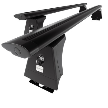 Základní nosič na střechu auta pro Iveco Daily III, IV, V, VI Van (2000-....) - příčný nosič - černé střešní příčníky - montážní body - Hliník