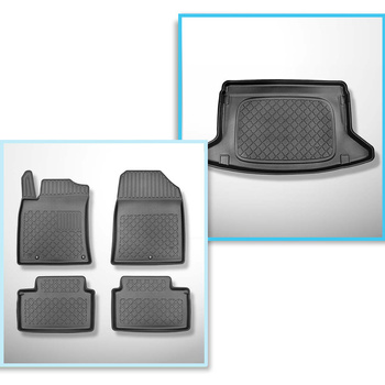 Sada rohož do zavazadlového prostoru a autokoberečky TPE na míru do: Kia Ceed III CD Hatchback (06.2018-....) - spodní zavazadlový prostor; bez dvouúrovňové podlahy zavazadlového prostoru