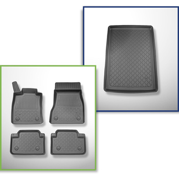 Sada rohož do zavazadlového prostoru a autokoberečky TPE na míru do: BMW Řada 5 G60, G90 Sedan (10.2023-....) - ne pro elektrickou verzi