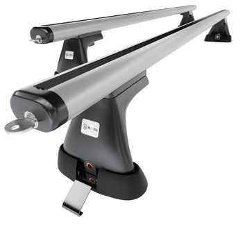 Základní nosič na střechu auta pro Toyota Hiace Van (2007-2012) - příčný nosič - stříbrné střešní příčníky - montážní body - Hliník