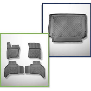 Sada rohož do zavazadlového prostoru a autokoberečky TPE na míru do: Land Rover Defender (L663) 110 SUV (01.2020-....) - 5 míst; ne pro verzi Plug-in Hybrid