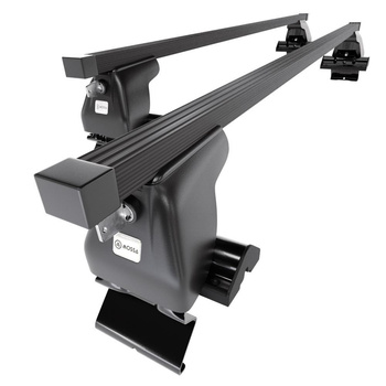 Základní nosič na střechu auta pro Nissan Almera mk II Hatchback (2000-2006) - příčný nosič - černé střešní příčníky - bez montážních prvků - Ocel