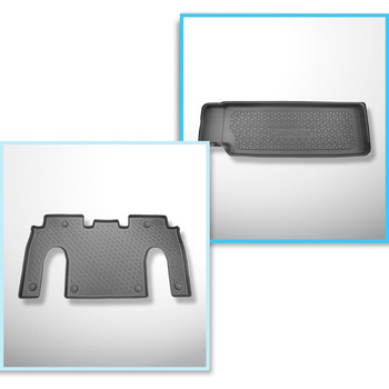 Sada rohož do zavazadlového prostoru a autokoberečky TPE PREMIUM na míru do: Tesla Model X SUV (01.2021-....) - 6 míst; II. řada; za třetí řadou sedadel