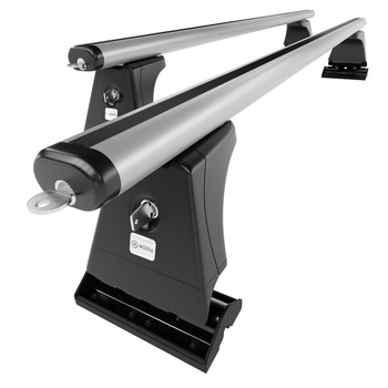 Základní nosič na střechu auta pro Citroen C3 Hatchback (2009-2016) - příčný nosič - stříbrné střešní příčníky - montážní body - Hliník