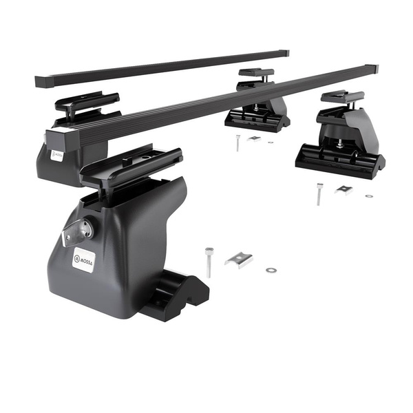 Základní nosič na střechu auta pro Renault Espace mk IV MPV (2003-2014) - příčný nosič - černé střešní příčníky - T-profil - Ocel