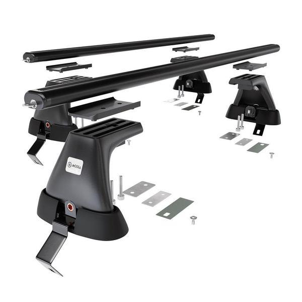 Základní nosič na střechu auta pro Renault Scenic mk III MPV (2009-2016) - příčný nosič - černé střešní příčníky - bez montážních prvků - Hliník