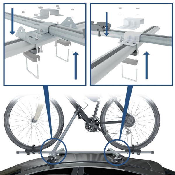 Nosič na kola na střechu auta, Univerzální hliníkový držák jízdních kol - 2xM-08