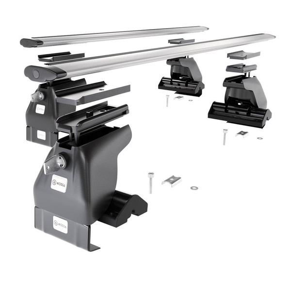 Základní nosič na střechu auta pro Chevrolet Matiz mk I Hatchback (2001-2005) - příčný nosič - stříbrné střešní příčníky - bez montážních prvků - Hliník