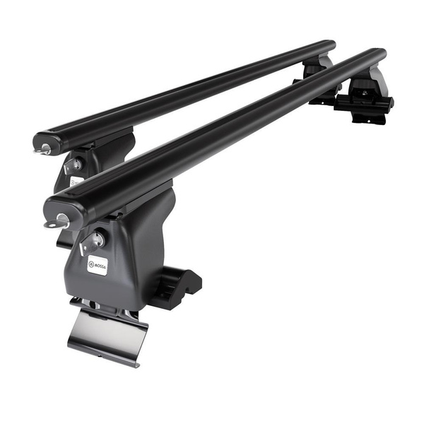 Základní nosič na střechu auta pro Nissan Almera mk II Hatchback (2000-2006) - příčný nosič - černé střešní příčníky - bez montážních prvků - Hliník