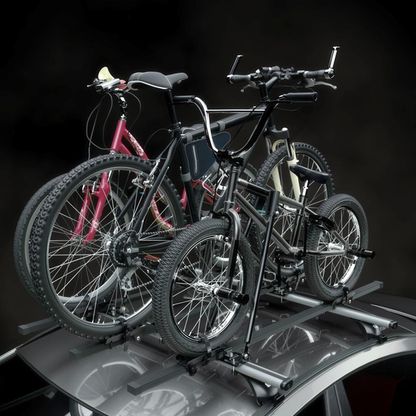 Nosič na kola na střechu auta, Univerzální ocelový držák jízdních kol - 3xM-04