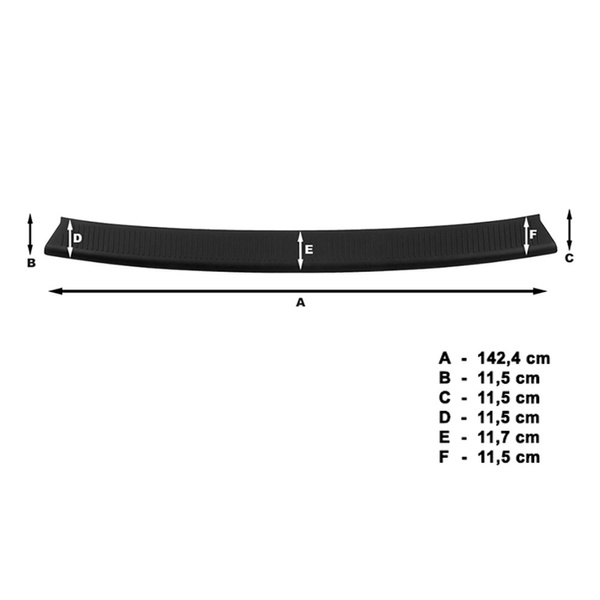Černý kryt zadního nárazníku pro Volkswagen Multivan T5 Van (2004-2015) - (krátký a dlouhý rozvor náprav)